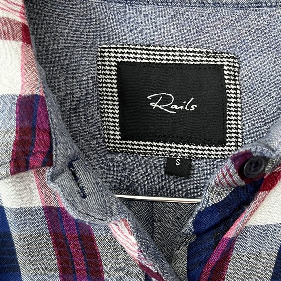 Rails Women Plaid Double Woven Tencel Blend Button Up Shirt Size S - Picture 4 of 10